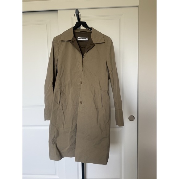 Jil Sander Jackets & Blazers - Jil Sander Coat IT 36 US 0–2 Tan Beige Minimalist Trench Coat Quiet Luxury Italy